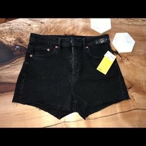 Black high waisted jean shorts